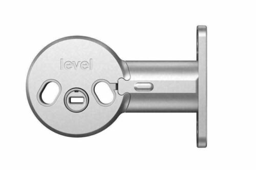 Metal lever lock with round keyhole plate and rectangular latch bolt