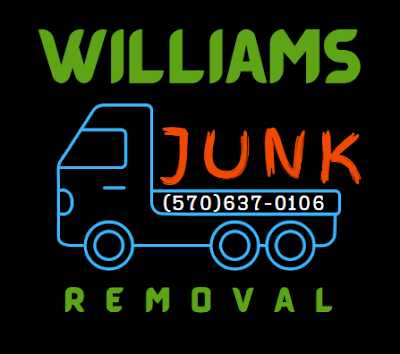 A neon sign for Williams Junk Removal