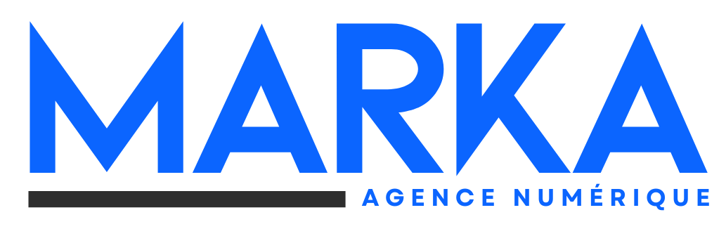 Un logo bleu et noir pour l'agence marka numérique