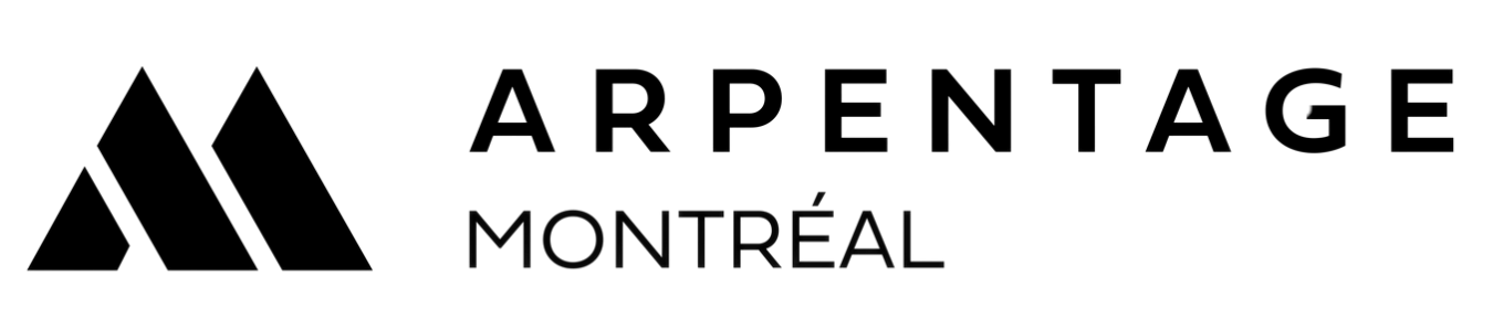 Un logo noir et blanc pour arpentage montreal