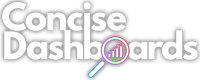 Concise Dashboards logo with white text