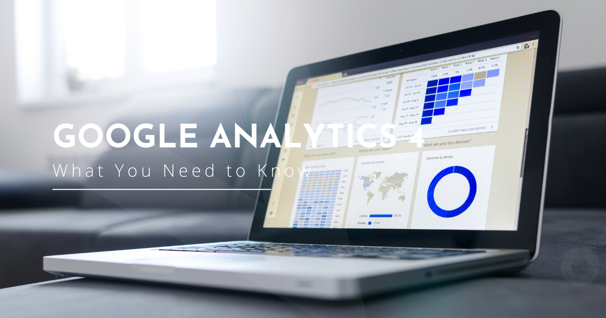 Google Analytics dashboard on a laptop screen