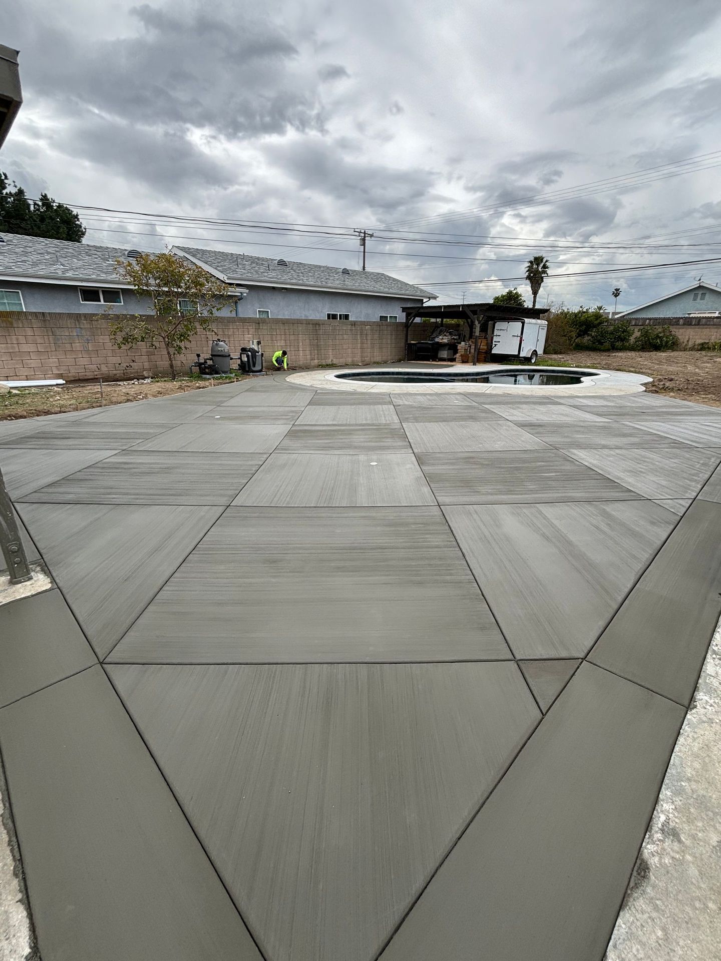 Backyard patio concrete removal and replacement 