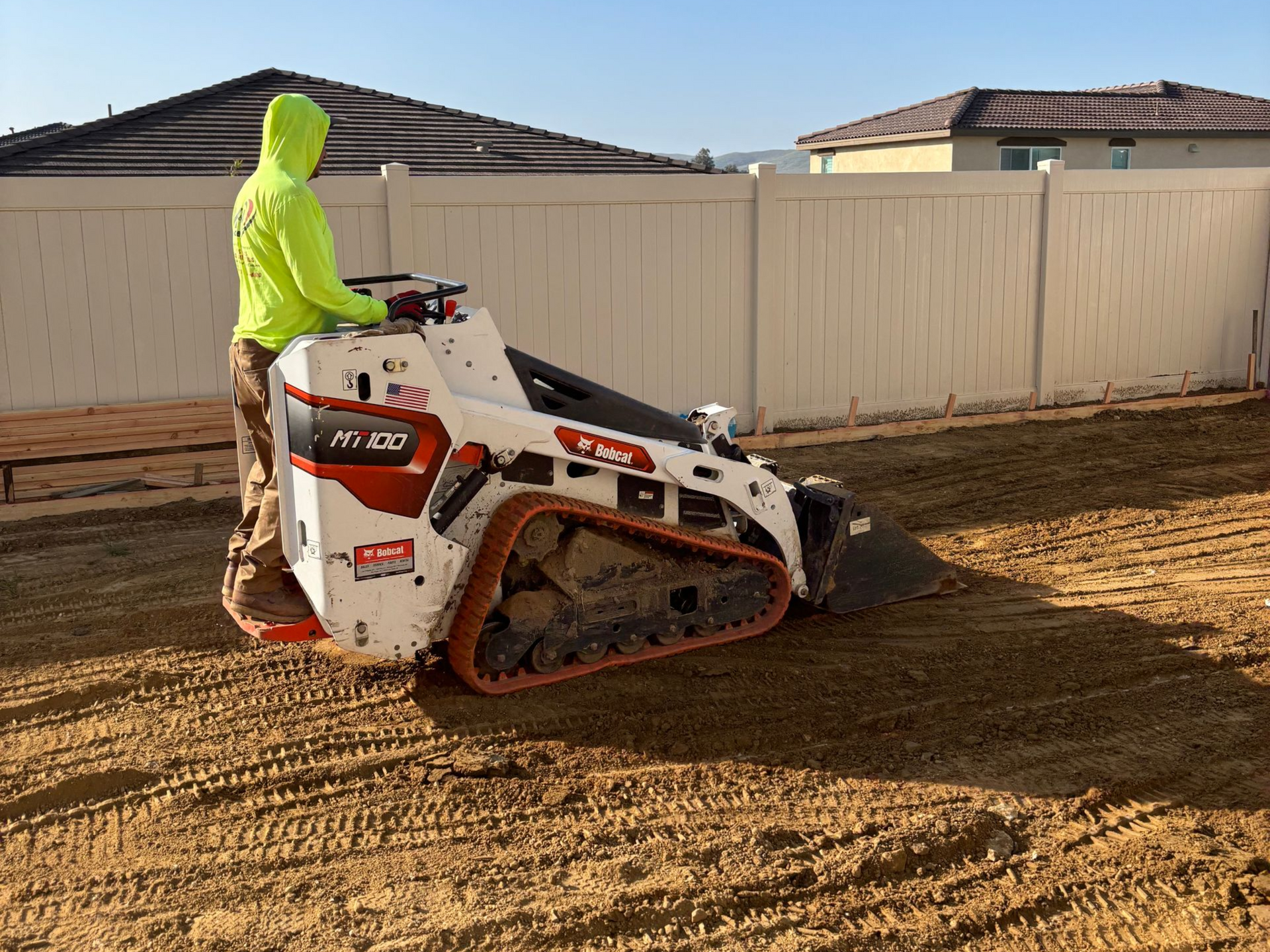 Forming, grading, & compacting subgrade for new concrete in Beaumont