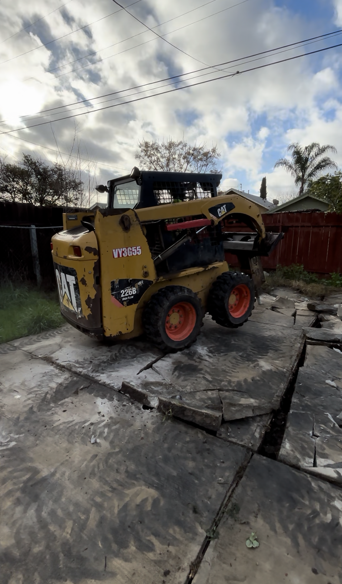 Demolition, removal, haul off, disposal, grading, forming, compacting and pouring for new concrete driveway in San Bernardino