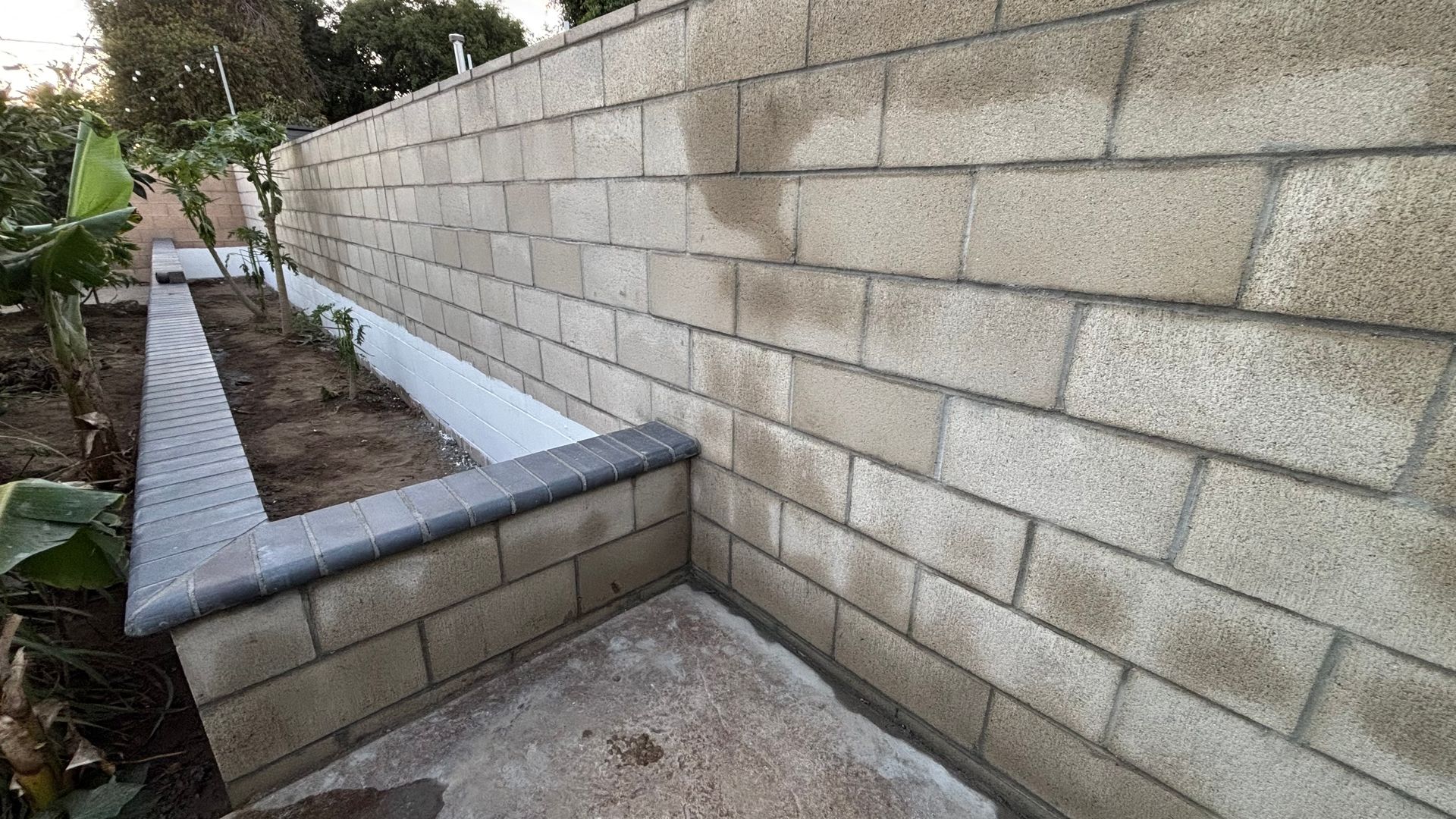 Block wall, planter, and concrete foundation installation in Anaheim California