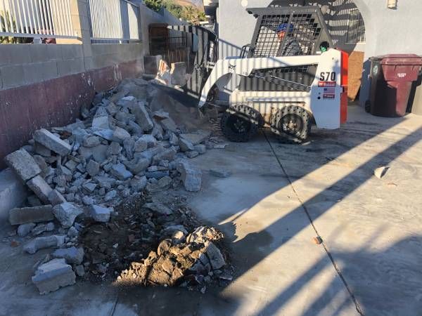 Concrete driveway and sidewalk demolition in Riverside California