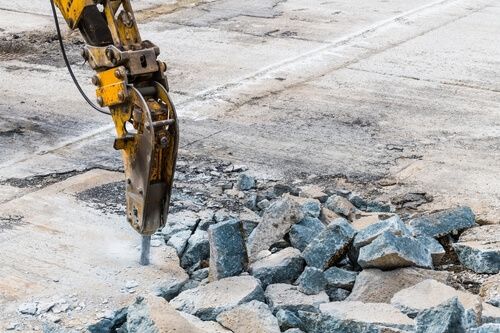Concrete slab demolition and concrete removal in Mentone California