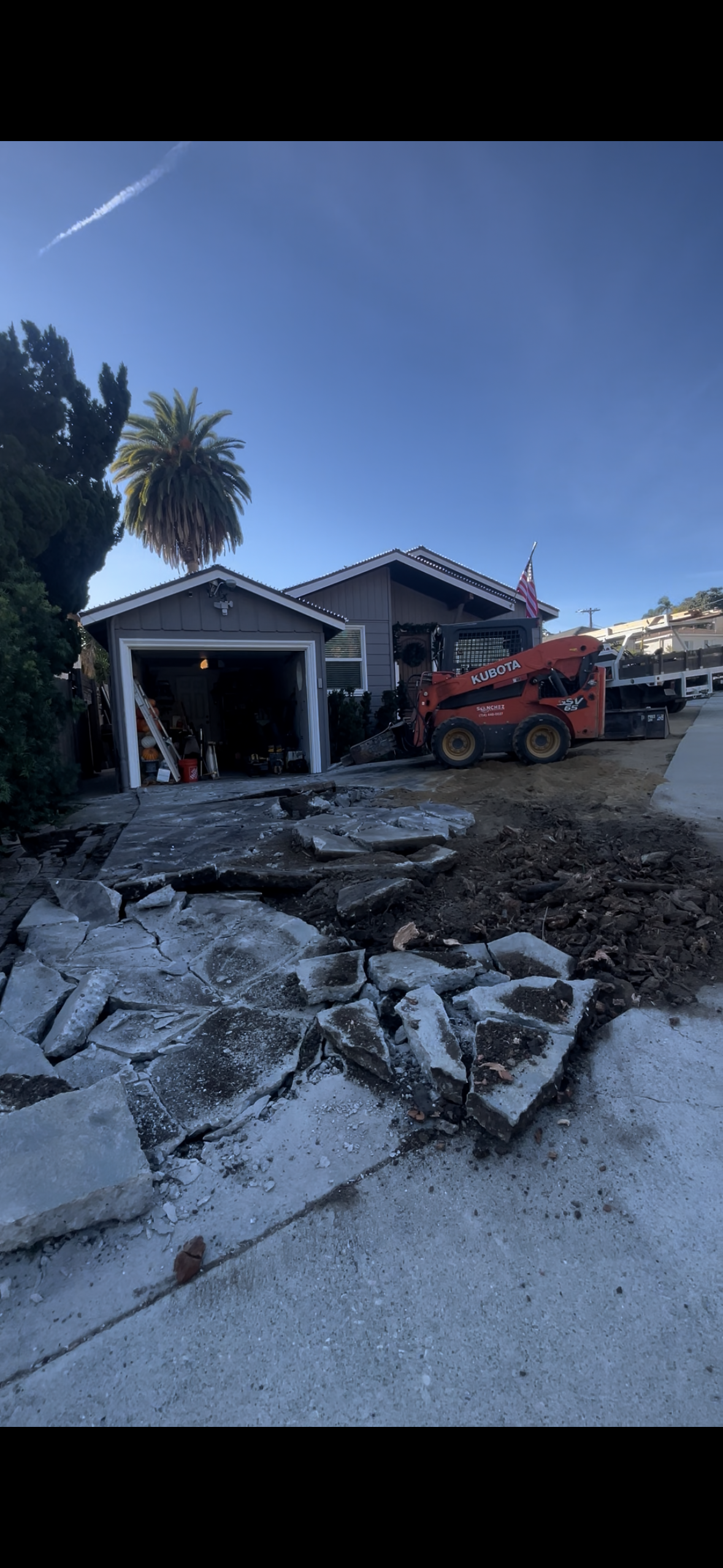 Driveway and sidewalk demolition in San Perris California