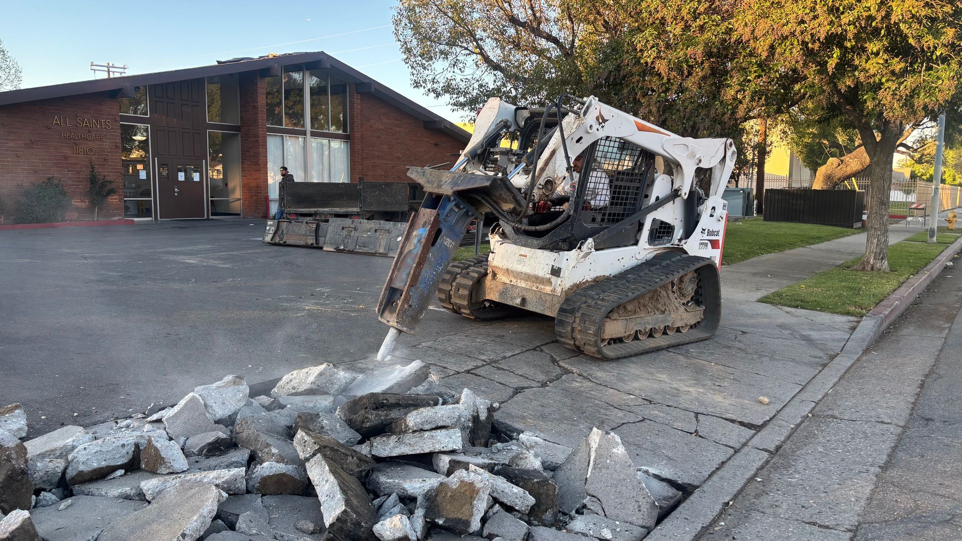Concrete and asphalt demolition for commercial property renovation