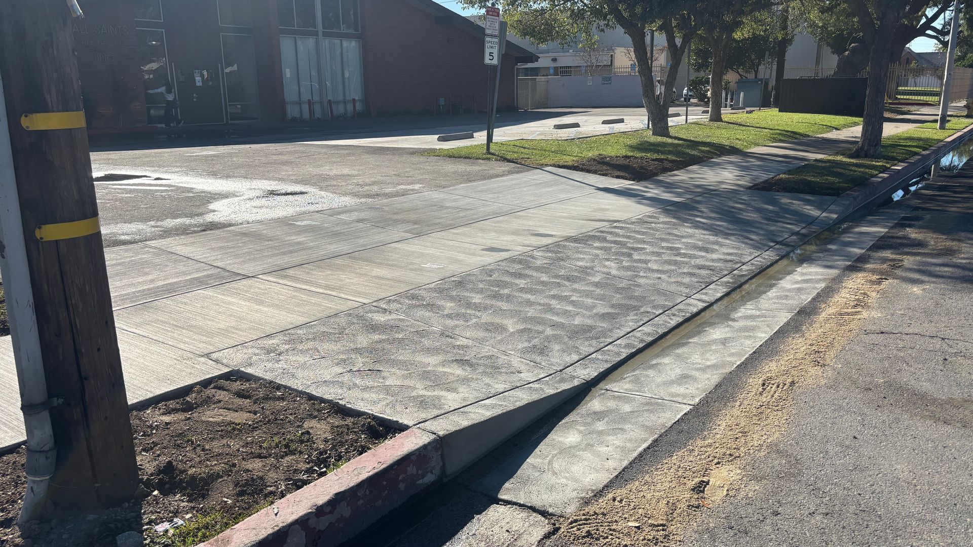 Commercial concrete contractor completing parking lot improvements