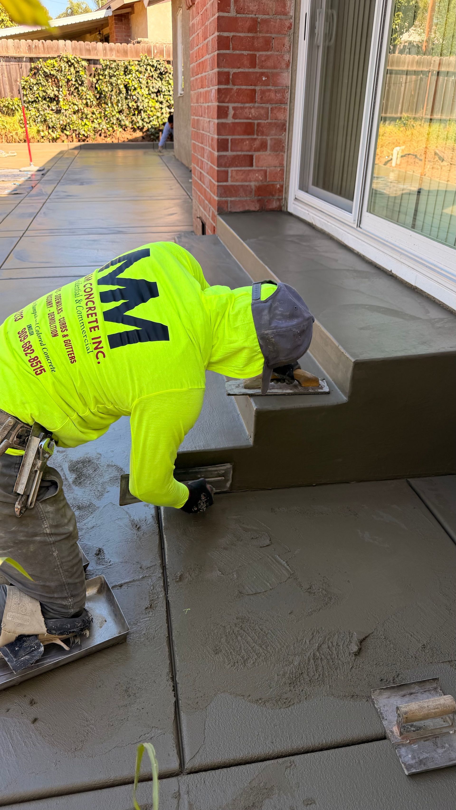 Finishing concrete steps for residential property in La Habra California