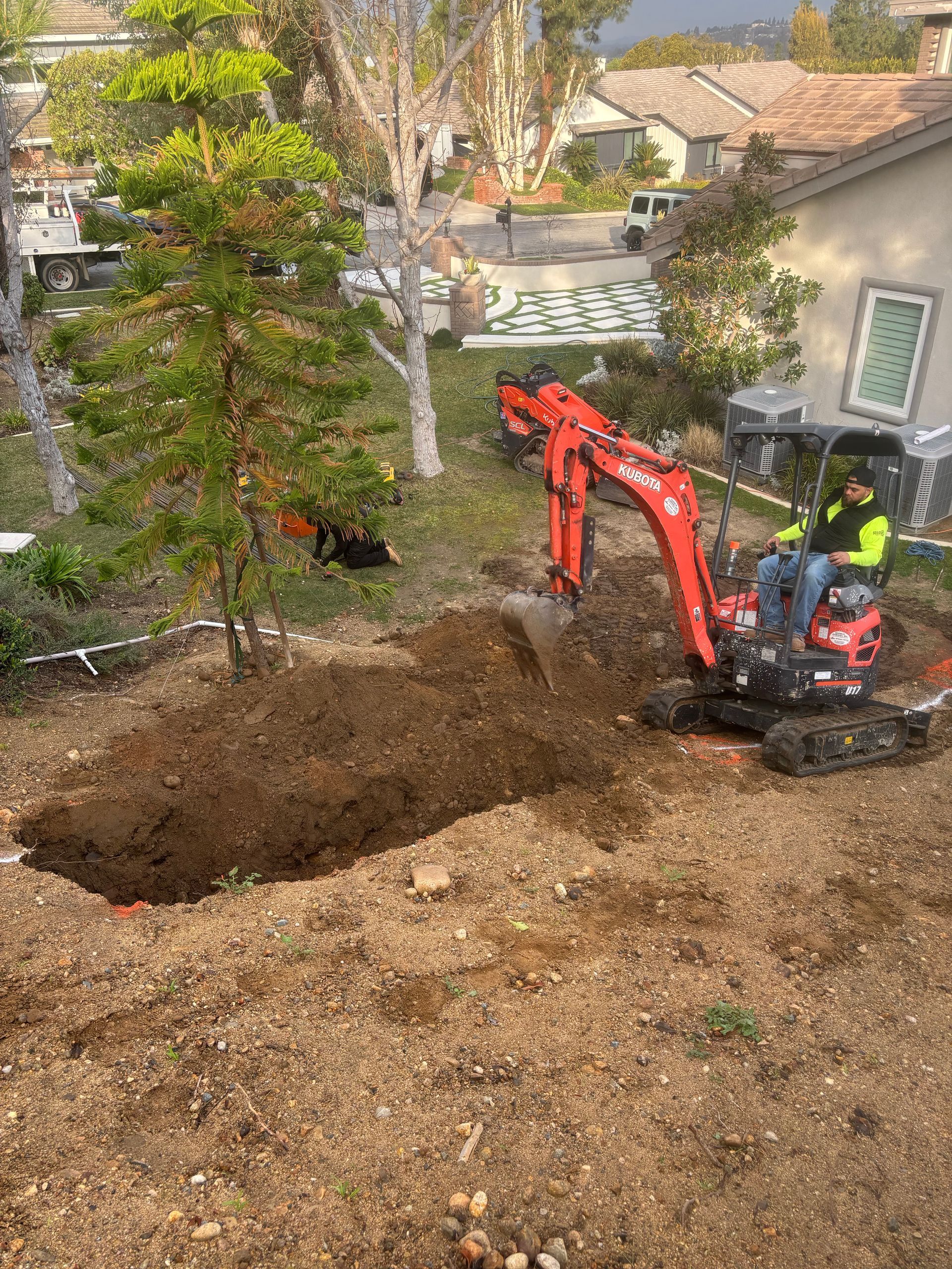 Excavation and site prep for concrete foundation project in Inland Empire