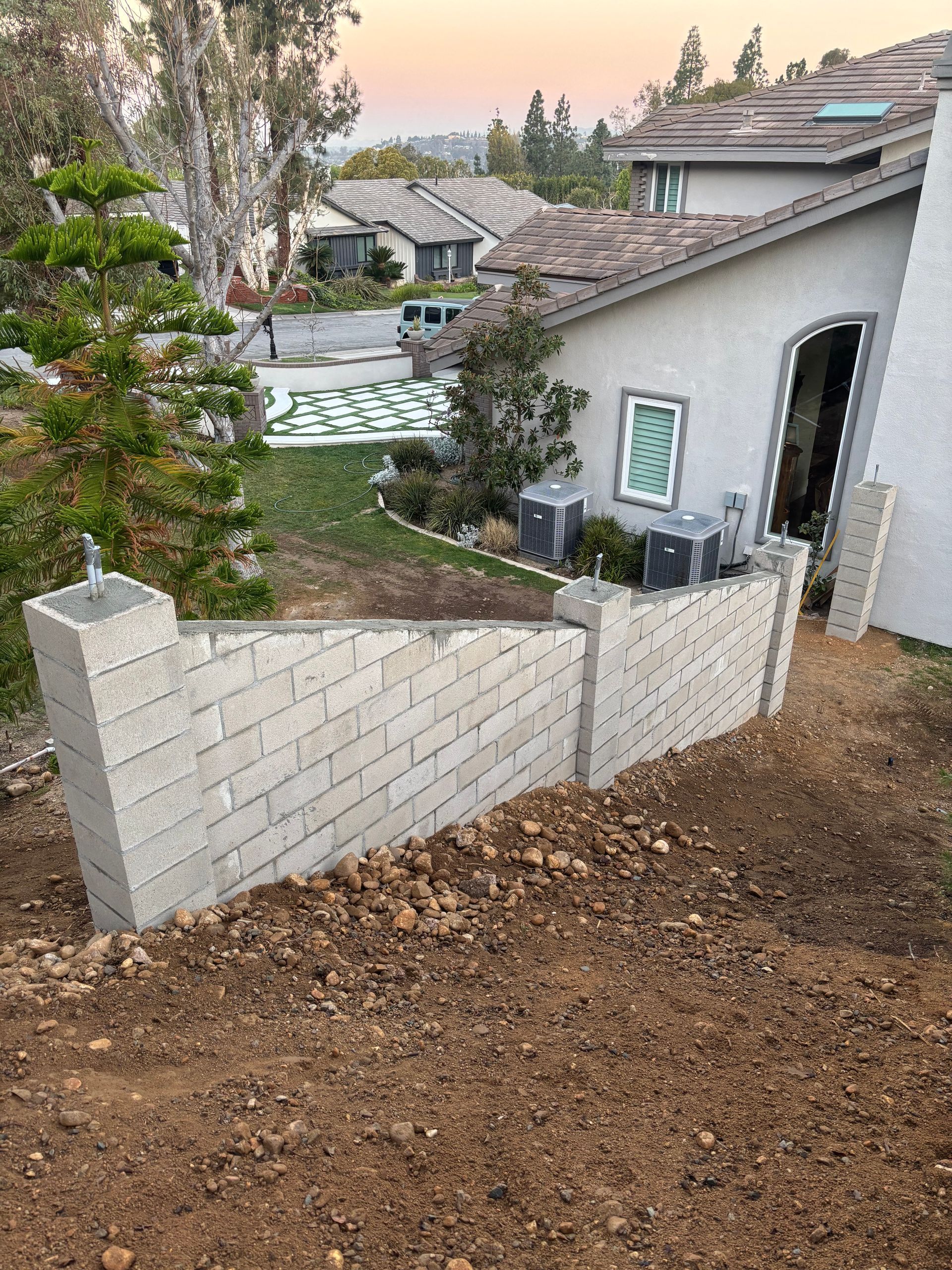 Excavation and site prep for concrete foundation project in Orange County