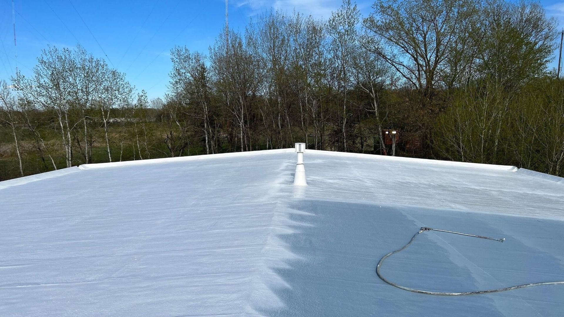 Single-ply membrane roof installed on a commercial building in Hudson, WI