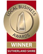 The logo for the local business awards in sutherland shire