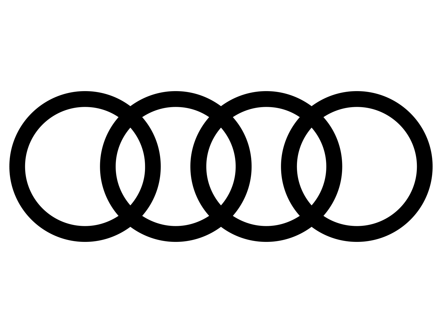 The audi logo is a black and white circle on a white background. | The Euro Shop