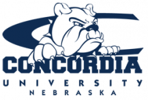 Concordia University Nebraska logo featuring a bulldog mascot 