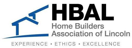 Logo for Home Builders Association of Lincoln, with a blue house icon and the letters 