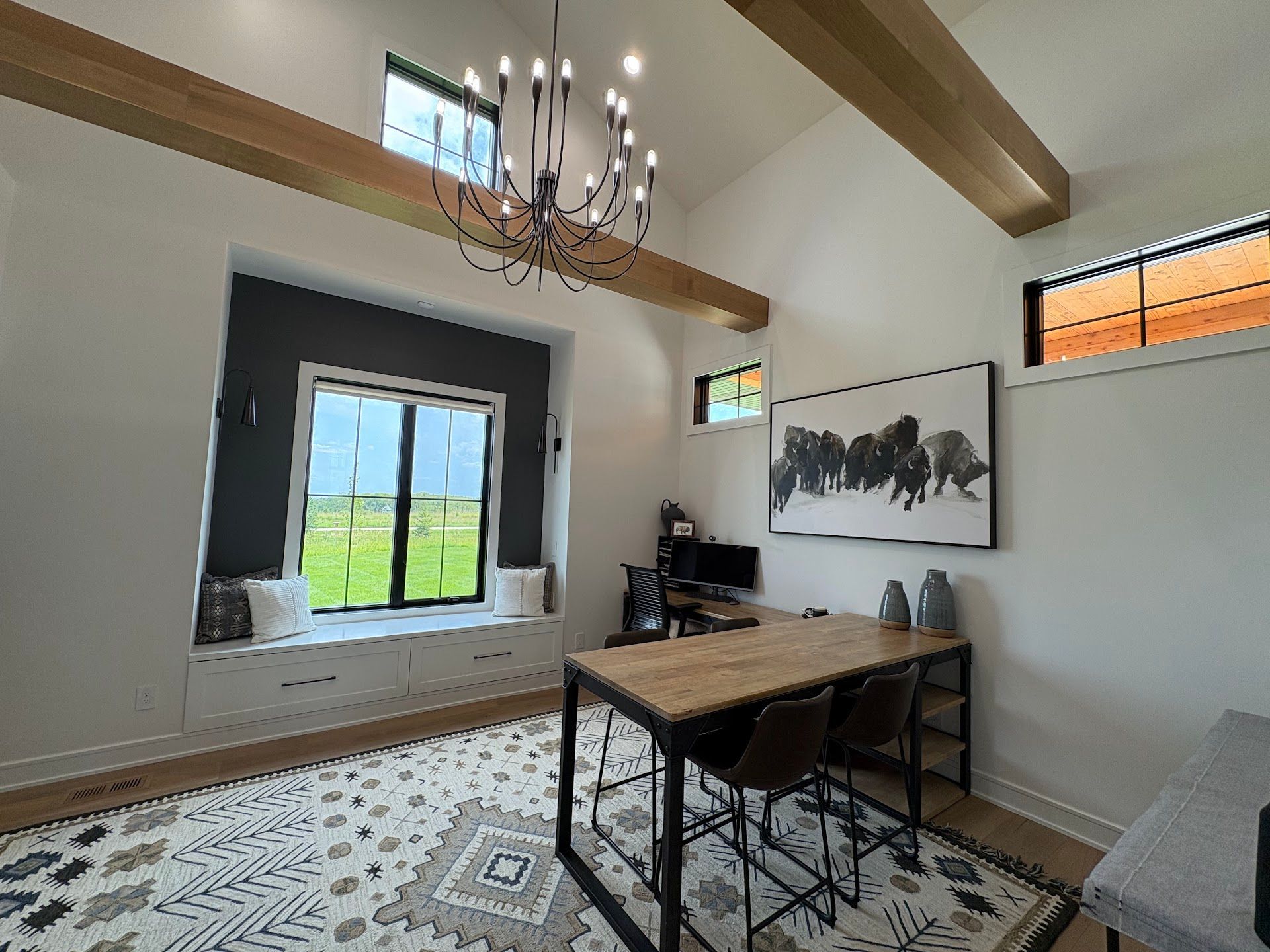 Living room, Prairie Flower Custom Acreage