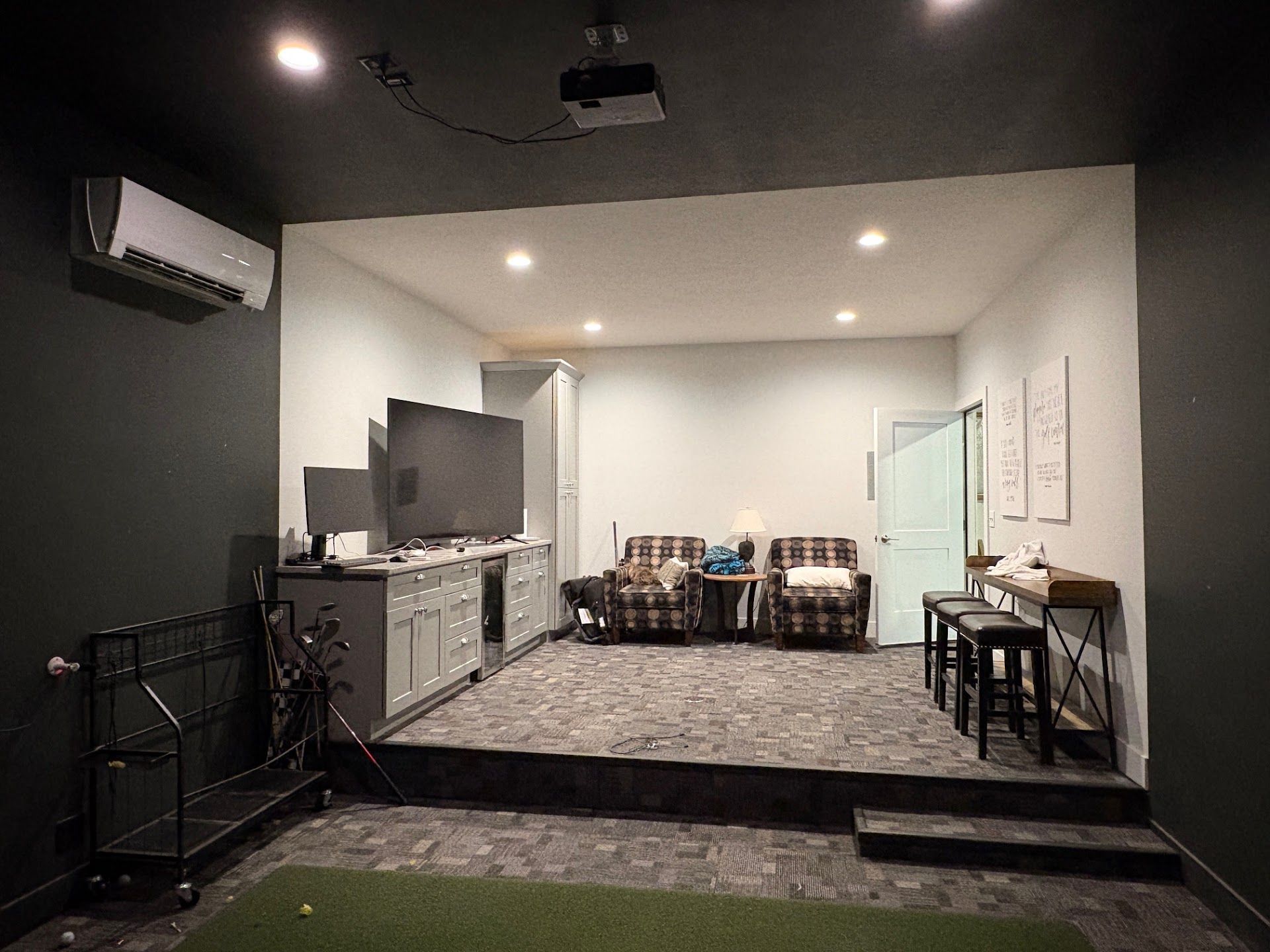 Basement, South 120th Golf Simulator