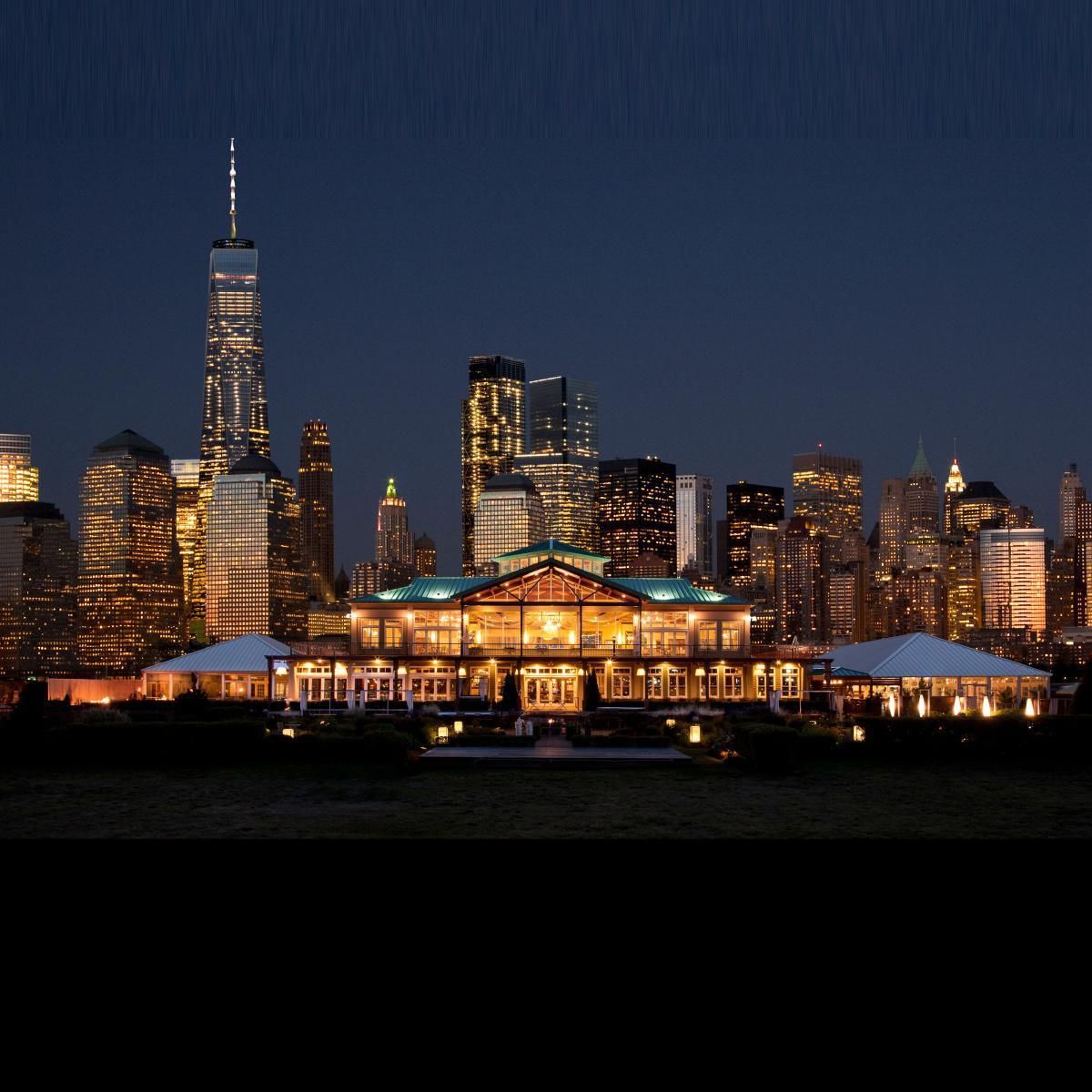 skyline view of jersey city, nj at night