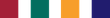 Horizontal stripes of maroon, white, teal, white, orange, white, and navy blue