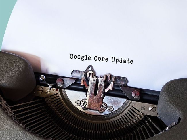Typewriter with “Google Core Update” typed on paper