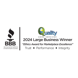 BBB and Quality Home Services award badge: 2024 Eagle Business Winner, “Ethics Award for Marketplace Excellence”