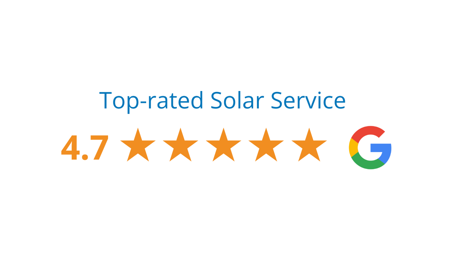 Top-rated solar service rating: 4.7 stars with Google logo.