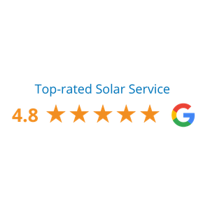 Top-rated solar service with 4.8 stars and Google logo