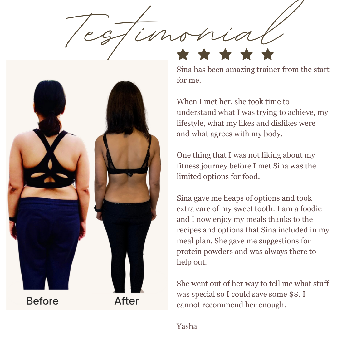A before and after photo of a woman in a black bra