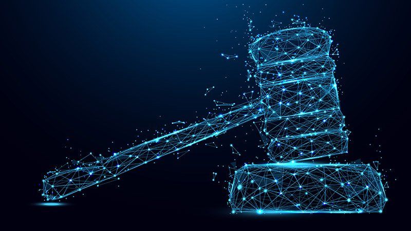 digital wireframe gavel