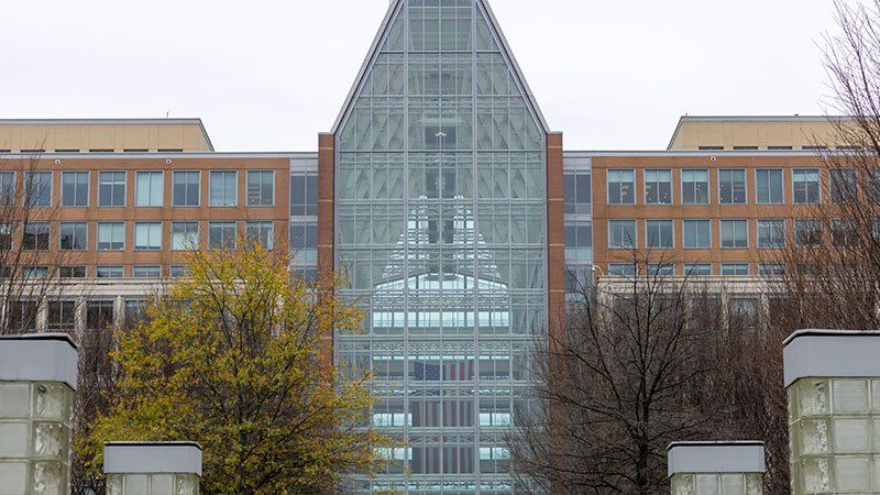 tall mostly glass building
