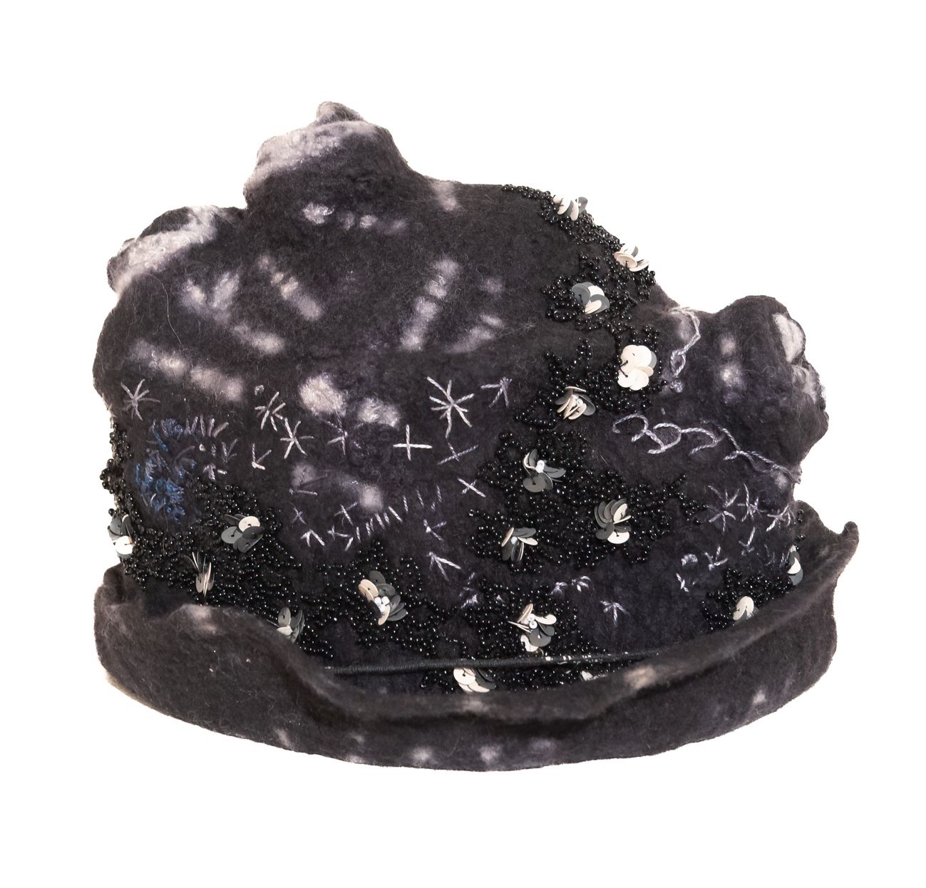 A black object with white stars on it