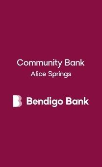 The logo for community bank alice springs bendigo bank
