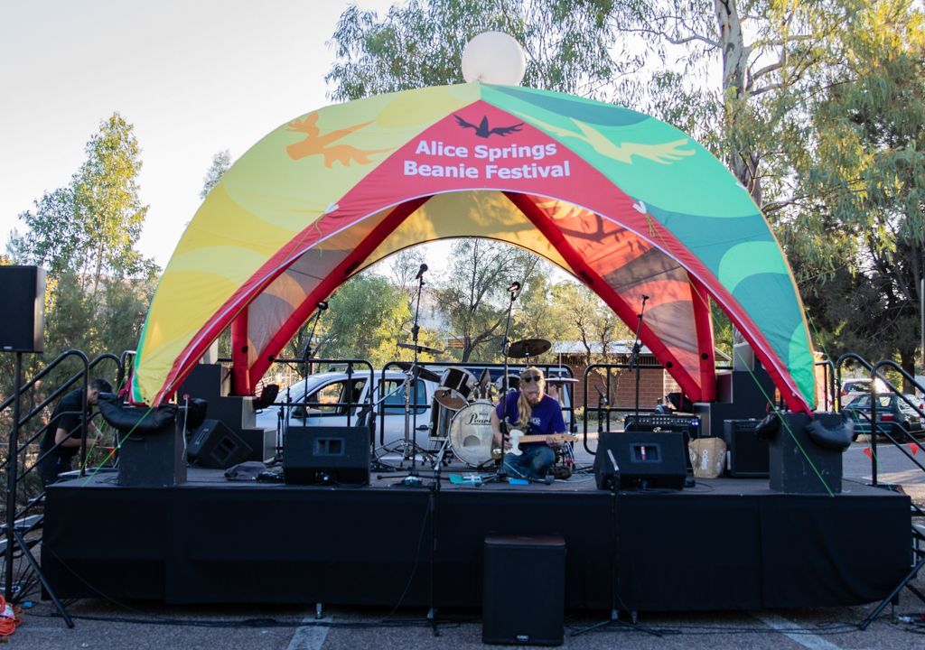 A stage is set up for the alice springs noomie festival