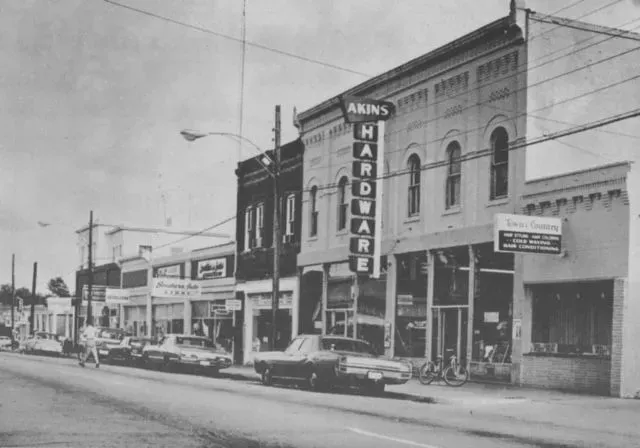 Street view of old buildings including 
