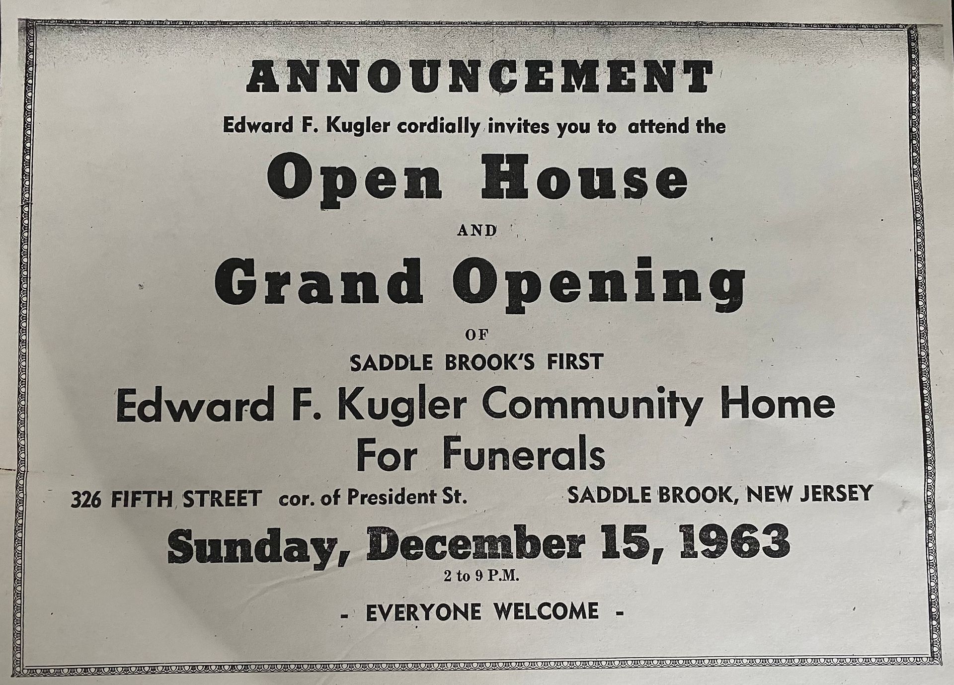 Our History | Kugler Community Home for Funerals