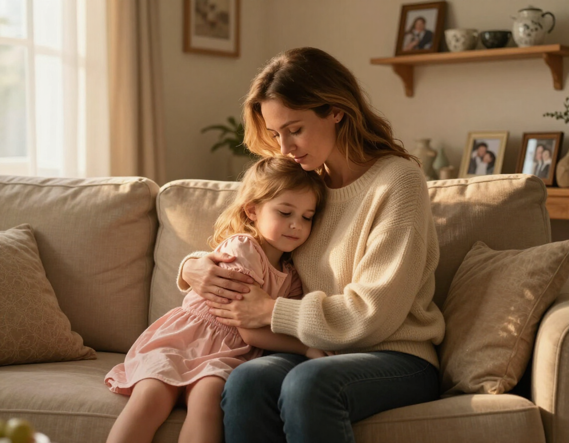 Mother and child at home