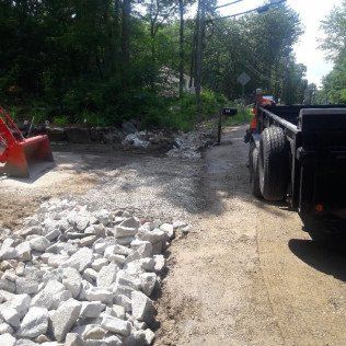 Pipe Line Covered With Rocks