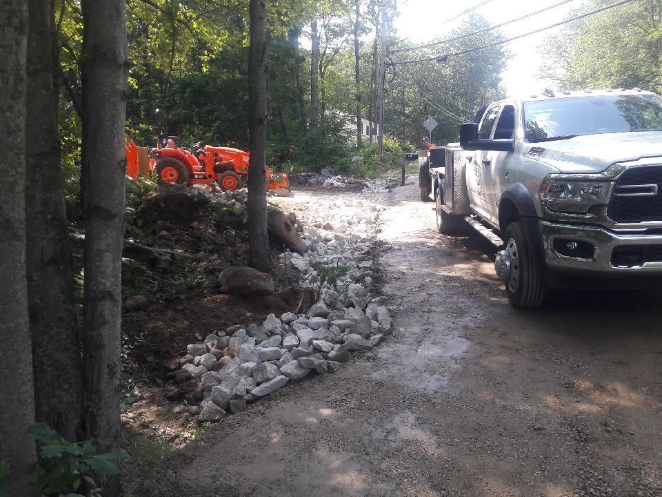 Service Trucks on Construction Site