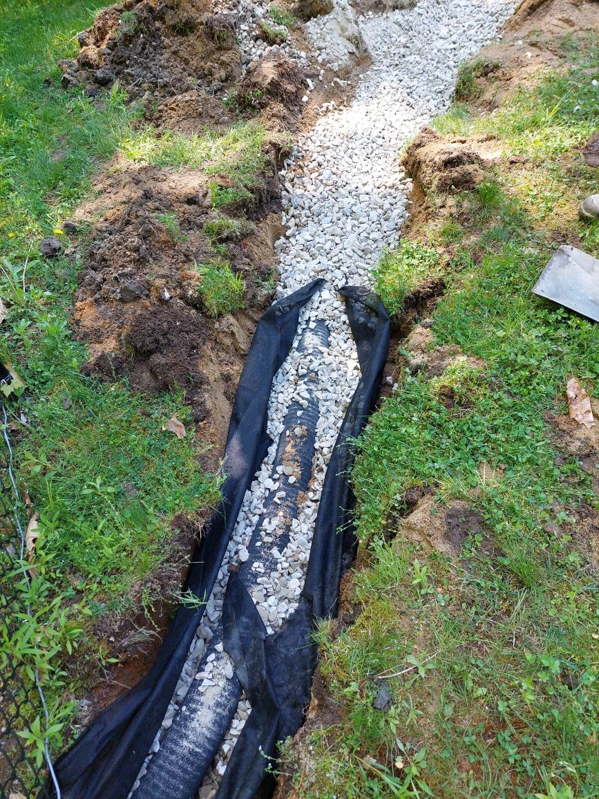 New Pipe Covered With Gravel