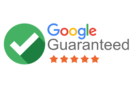 Google Guaranteed logo with a green checkmark, text, and five stars.