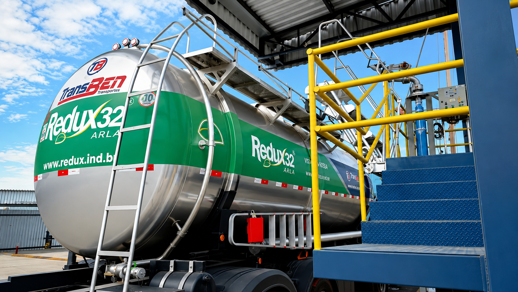 Caminhão Redux32 na plataforma de carregamento de ARLA 32