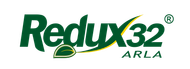 Logótipo Redux32 ARLA em verde e amarelo sobre fundo branco