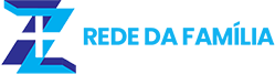 Logo azul e branco com o texto “REDE DA FAMÍLIA”.