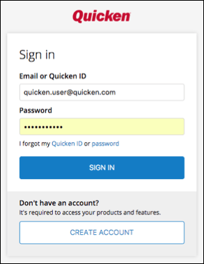 Quicken My Account image