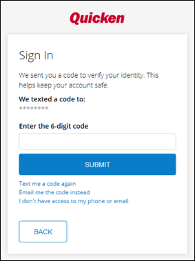 Quicken My Account image