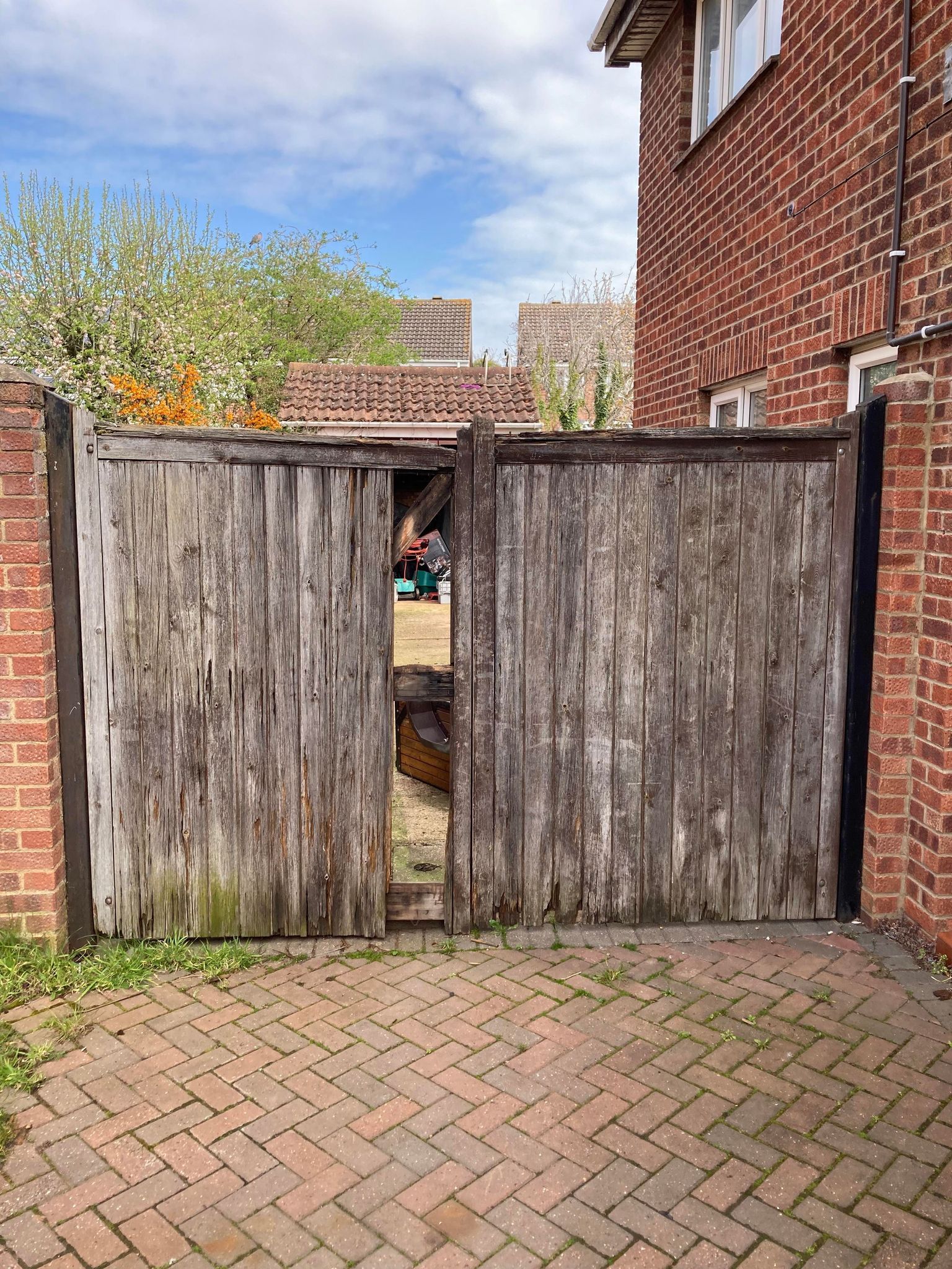 old gates that needed replace with new double gates